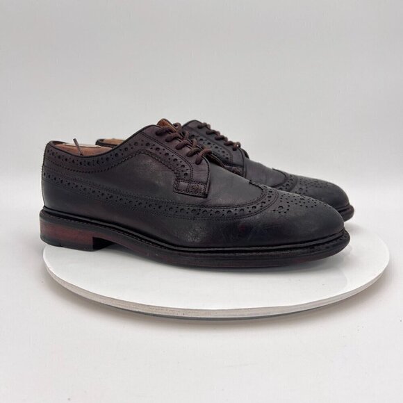 JCrew Ludlow Men Size UK 9 US 10 Brown Tan Leather Brogue Derby Dress Shoes - Picture 5 of 16